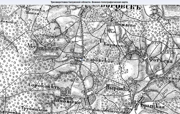Уваровское на картах